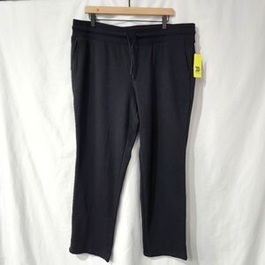 All In Motion‎ NWT Womens Fleece Pant Size XXL Black Mid Rise Taper Athleisure